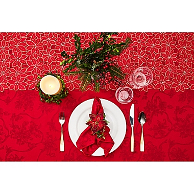 Poinsettia Cluster Table Runner. View a larger version of this product image.