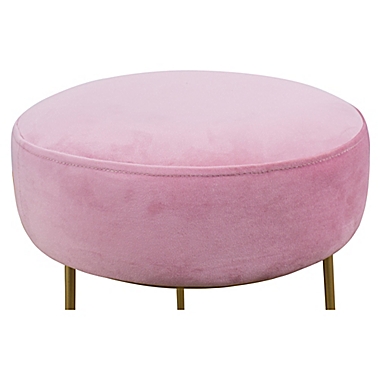 Tov Furniture&trade; Velvet Upholstered Ottoman with Gold Base. View a larger version of this product image.
