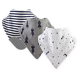 Yoga Sprout 3-Pack Moon Bandana Bib With Teether in Grey