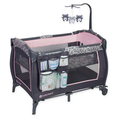 pink pack n play bassinet