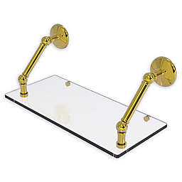 Allied Brass Prestige Monte Carlo 18-Inch Floating Glass Shelf in Polished Brass