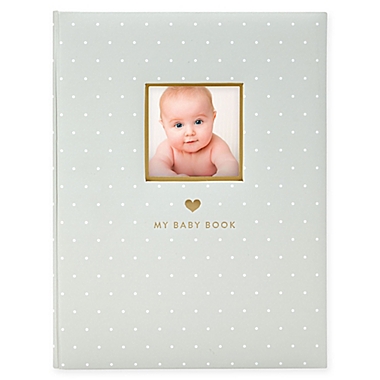 Pearhead Sonogram Baby Memory Book Black and Gold Polka Dot 