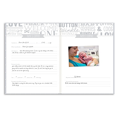 Little Blossoms by Pearhead&reg; Sweet Welcome Baby Memory Book in Grey. View a larger version of this product image.