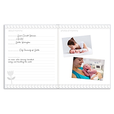 Pearhead&reg; &quot;Hello Baby&quot; Sonogram Baby Memory Book, Black and Gold Polka Dots. View a larger version of this product image.
