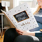 Alternate image 2 for Pearhead&reg; &quot;Hello Baby&quot; Sonogram Baby Memory Book, Black and Gold Polka Dots