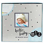 Pearhead&reg; &quot;Hello Baby&quot; Stars Baby Memory Book and Sticker Set in Grey