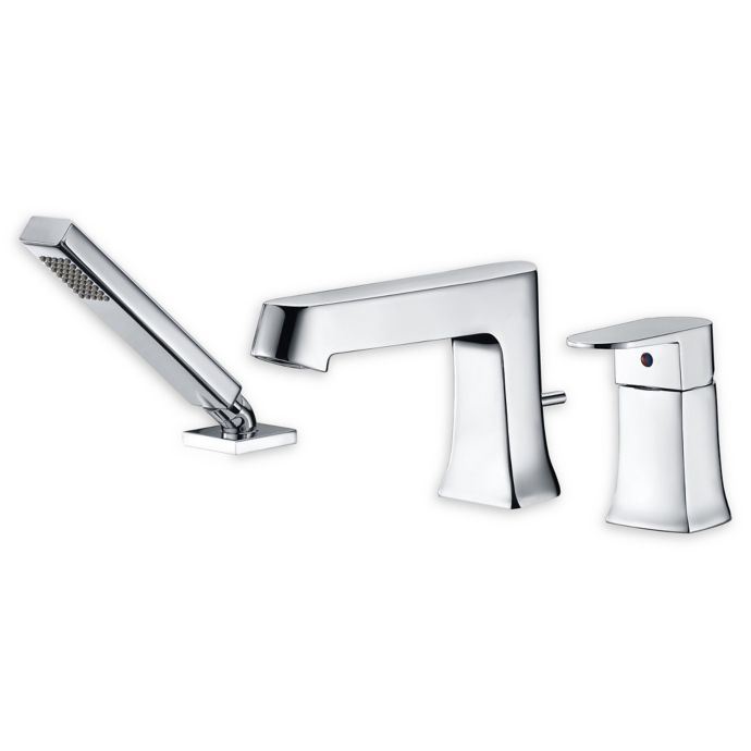 Anzzi Rin 3 Piece Widespread Deck Mount Roman Tub Faucet Set In