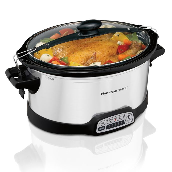 Hamilton Beach® Stay or Go Programmable Slow Cooker in Silver | Bed ...