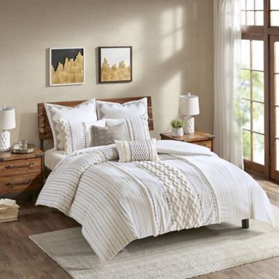 INK+IVY Imani King Duvet Cover Set in Ivory