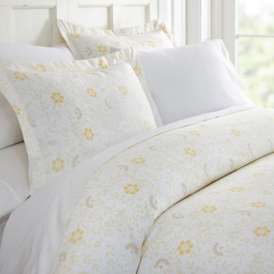 Spring Vines King Duvet Cover Set in White