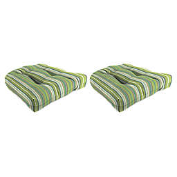 Stripe Outdoor 18-Inch Chair Cushions in Sunbrella® Fabric (Set of 2)