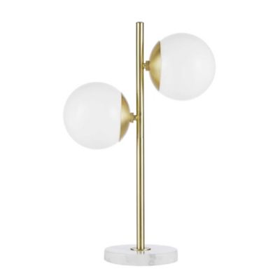 white and gold table lamp