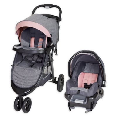 pink travel system with car seat