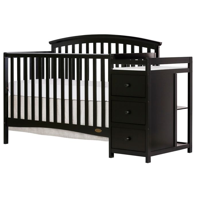 Dream On Me Niko 5 In 1 Convertible Crib And Changer In Black