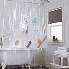 Alternate image 0 for Stuffits Vinyl Shower Curtain with Mesh Pockets in Clear