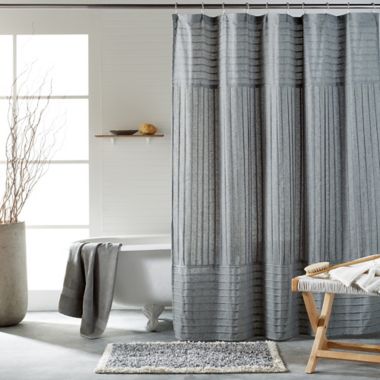 grey pintuck shower curtain