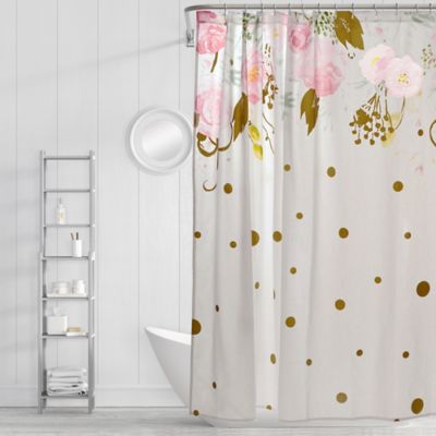 grey and gold shower curtain