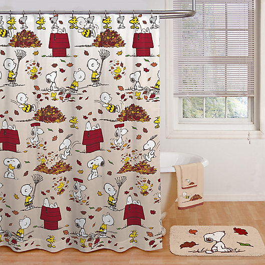 Peanuts Harvest Shower Curtain And, Peanuts Fabric Shower Curtain