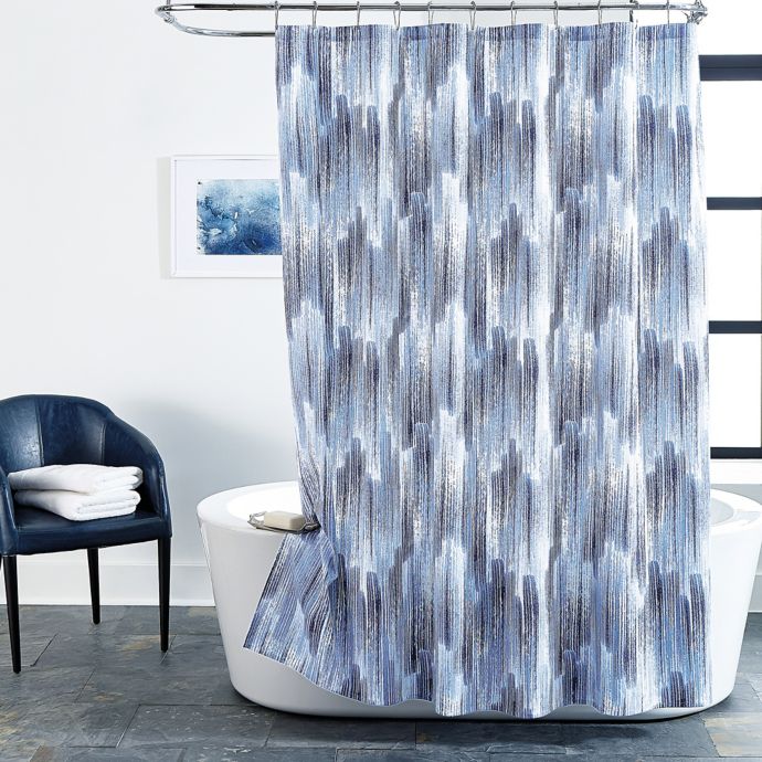 Brushstroke 72 Inch X 72 Inch Shower Curtain In Indigo Bed Bath Beyond