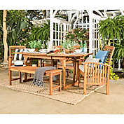 Forest Gate Eagleton 6-Piece Acacia Patio Dining Set with Cushions in Brown
