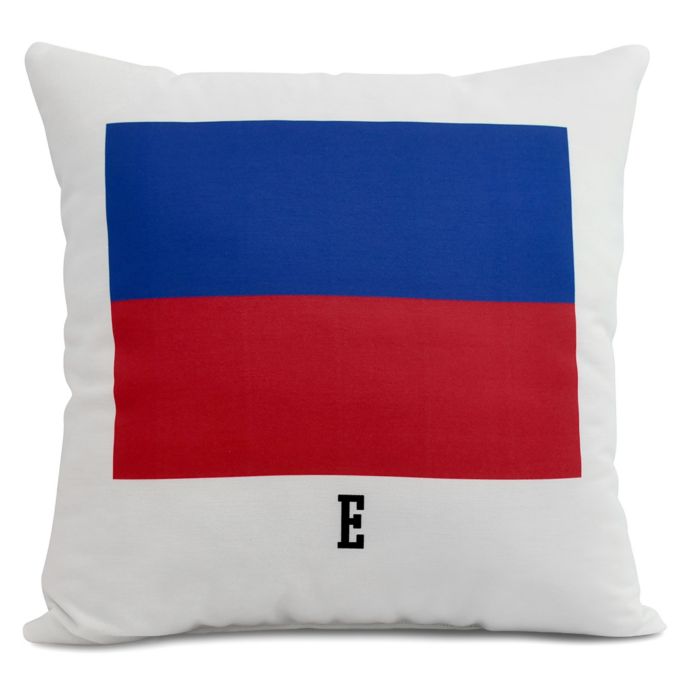 E By Design Letter E Nautical Stripe Square Throw Pillow In Red Bed Bath Beyond