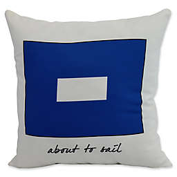 E by Design "About to Sail" Square Throw Pillow in Royal Blue