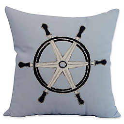 E by Design Nantucket Ship Wheel Square Throw Pillow