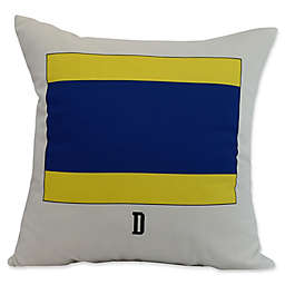 E by Design Letter D Square Throw Pillow in Royal Blue