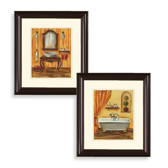 Art Orange Washroom Wall Art (Set of 2) | Bed Bath & Beyond