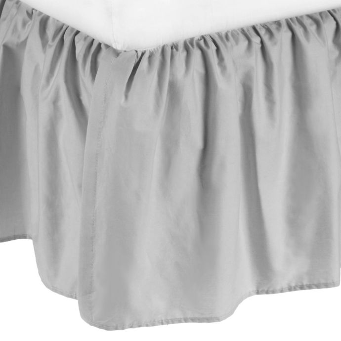 Tl Care Percale Cotton Mini Crib Bed Skirt In Grey Buybuy Baby