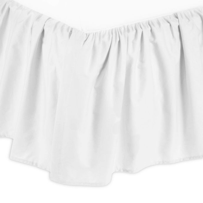 Tl Care Percale Cotton Mini Crib Bed Skirt In White Buybuy Baby