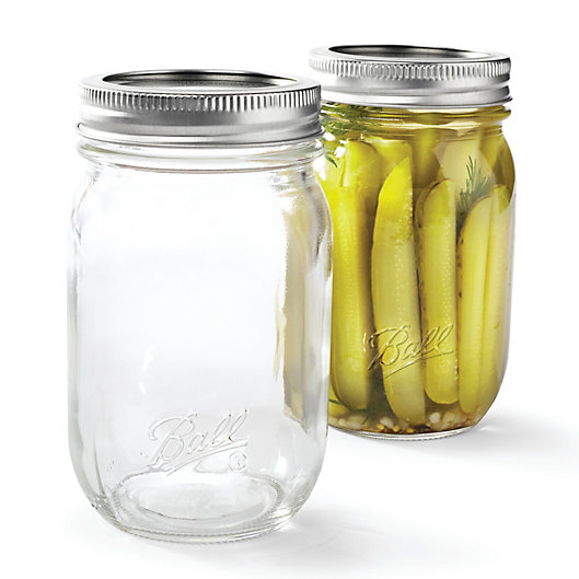 Alternate image 1 for Ball® 16 oz. Smooth Side Clear Glass Mason Jars (Set of 12)