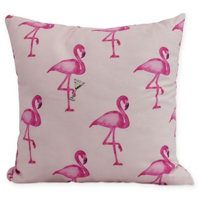 Multicolor Couple Pink Flamingos Birds Tropical Print Cute Flamingo Couple Kissing Love Romantic Gifts Women Girls Throw Pillow 18x18 