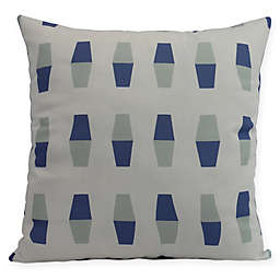 E by Design Bowling Pins Square Pillow in Blue
