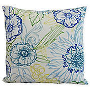 E by Design Zentanle Floral Square Throw Pillow in Blue