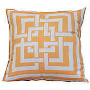 E by Design Greek New Key Square Throw Pillow in Yellow