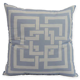 E by Design Greek New Key Square Throw Pillow in Blue