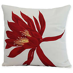 E by Design Hojaver Floral Square Throw Pillow in Red