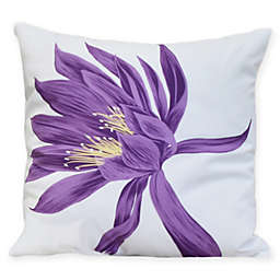 E by Design Hojaver Floral Square Throw Pillow in Purple