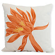 E by Design Hojaver Floral Square Throw Pillow in Orange
