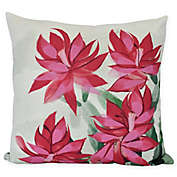 E by Design Christmas Cactus Square Throw Pillow in Pink