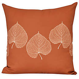 Leaf Floral Square Throw Pillow in Orange