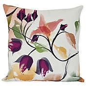 Windy Bloom Floral Throw Pillow in Red