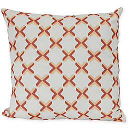 Criss Cross Square Throw Pillow in Coral