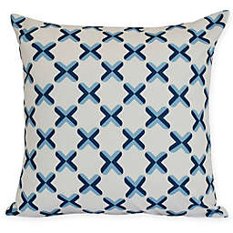 Criss Cross Square Throw Pillow in Blue
