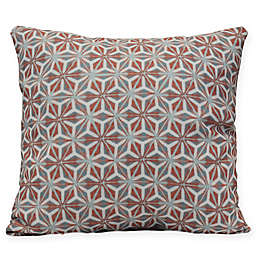 Water Mosaic Coastal Square Throw Pillow in Coral