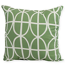 Ovals and Stripes Square Throw Pillow in Green
