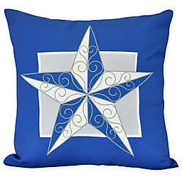 E by Design Night Star Square Throw Pillow in Royal Blue