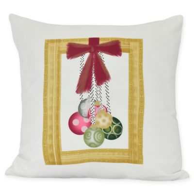E by Design Frame It Up Square Throw Pillow in Yellow