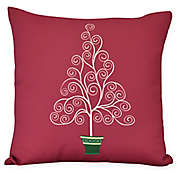 E by Design Filigree Tree Square Throw Pillow in Red